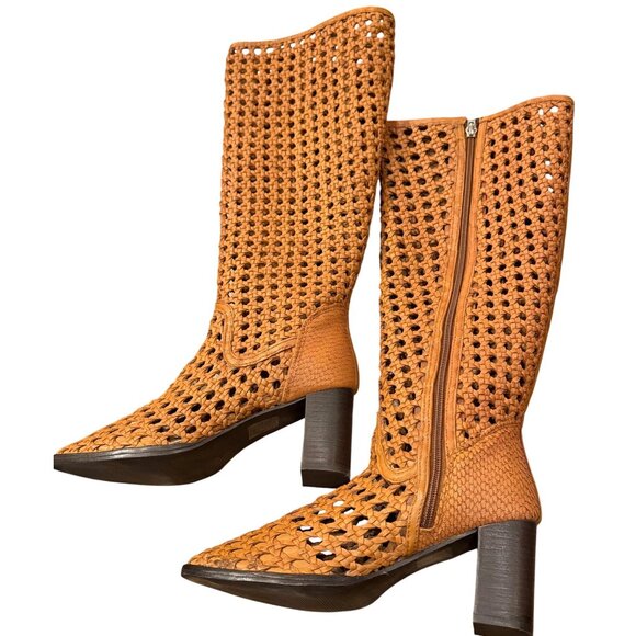 Free People Woodstock Woven Boot Cinnamon Clay Size 8.5 New In Box - Picture 12 of 16